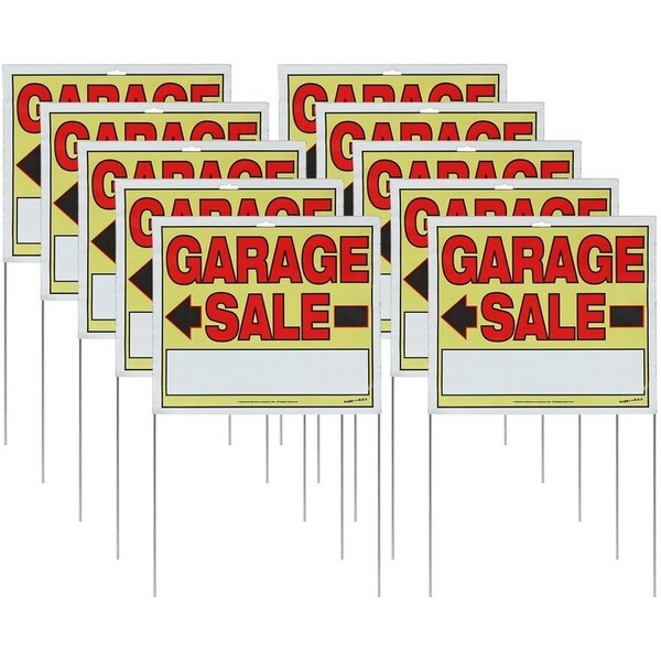 Sunburst Systems Sign Garage Sale 14 in x 22 in with Bracket 10-Pack 3905 - main